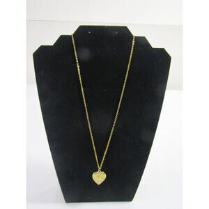 Gold Tone VTG Praying Hands Pendant Necklace 21" Christian Religion Faith Antiqu